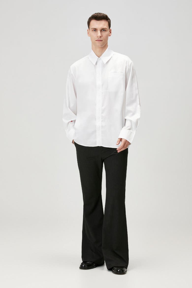 Daydreamers White Striped Woven Shirt, Alternate, color, grey