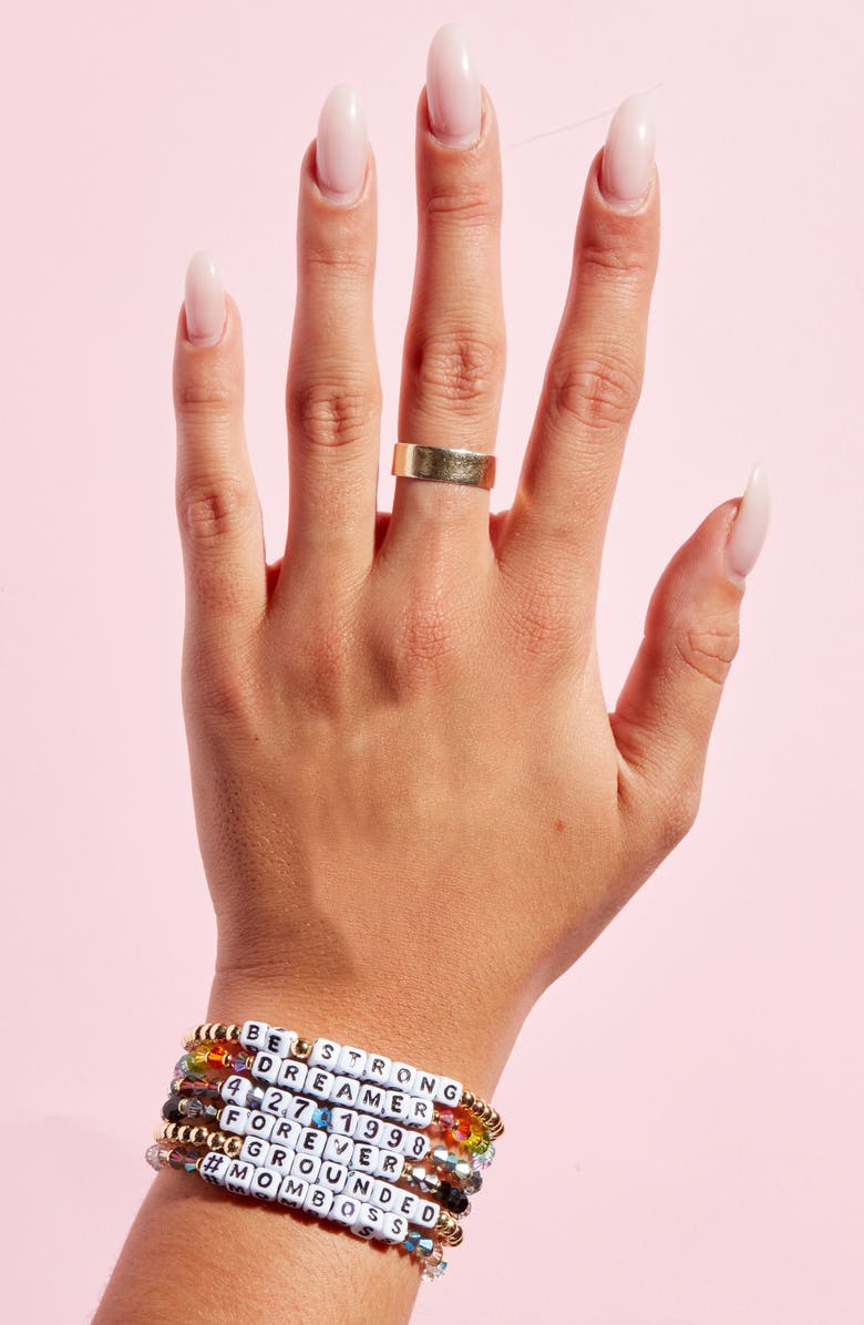 Little Words Project Custom Beaded Stretch Bracelet, Alternate, color, 