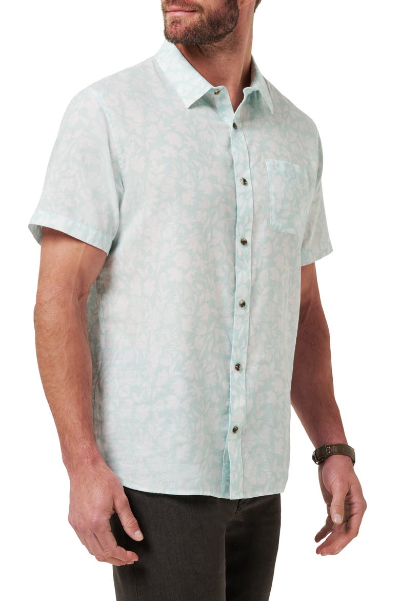 Double Room Short Sleeve Button-Up Shirt, Alternate, color, EGGSHELL BLUE