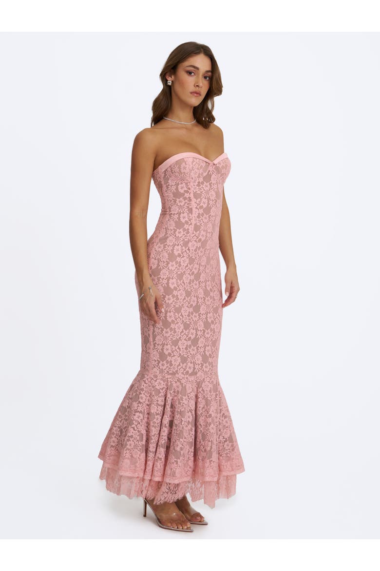 Rosalyn Lace Sweetheart Maxi Mermaid Dress, Alternate, color, Pink