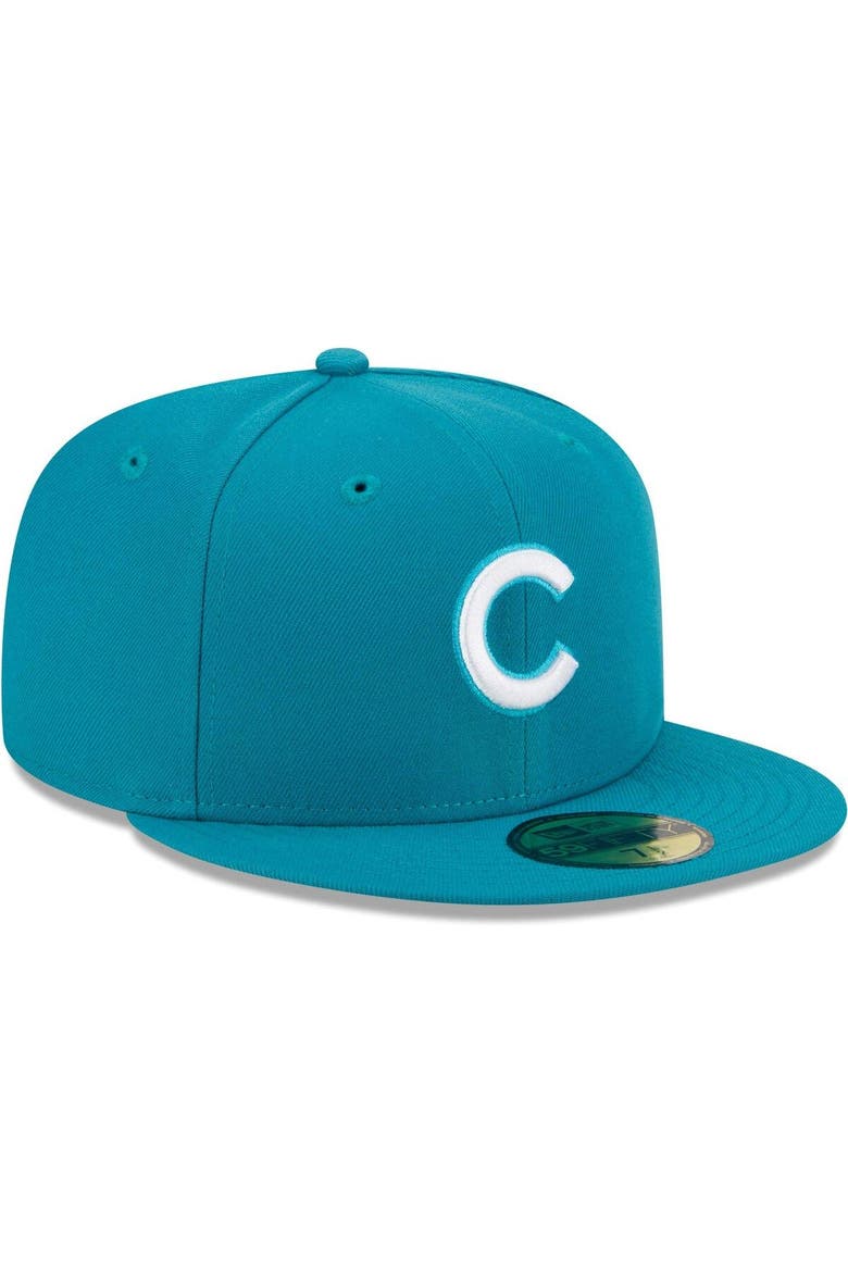 Men's New Era Turquoise Chicago Cubs 59FIFTY Fitted Hat, Alternate, color, Turquoise