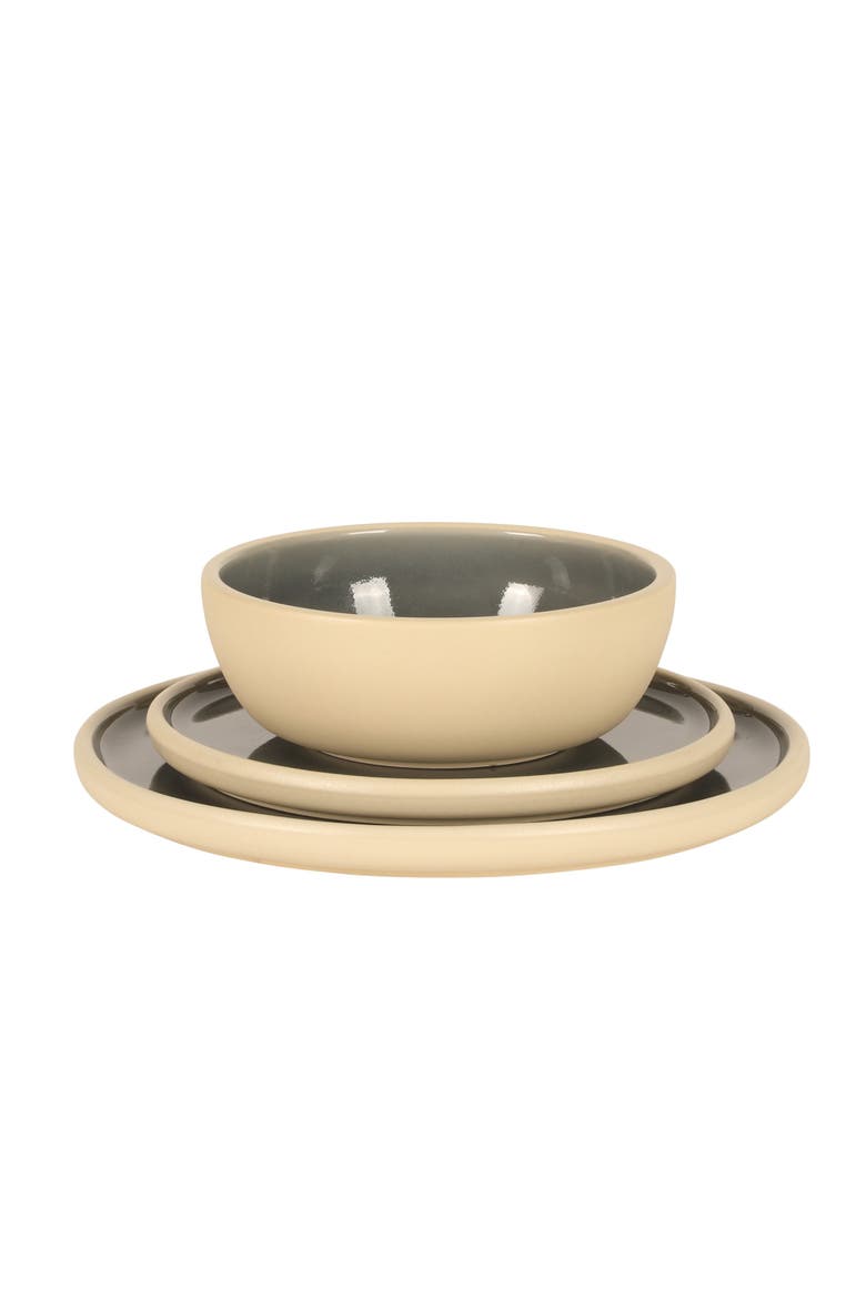 Port Gaia 12-Piece Reactive Glaze Stoneware Dinnerware Set, Alternate, color, Navy