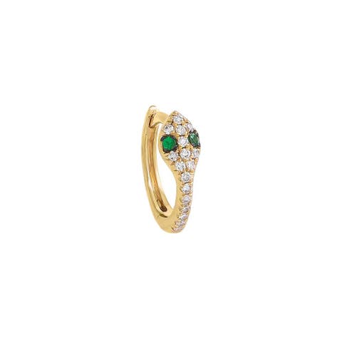 Diamond Snake Huggie Earring 14k