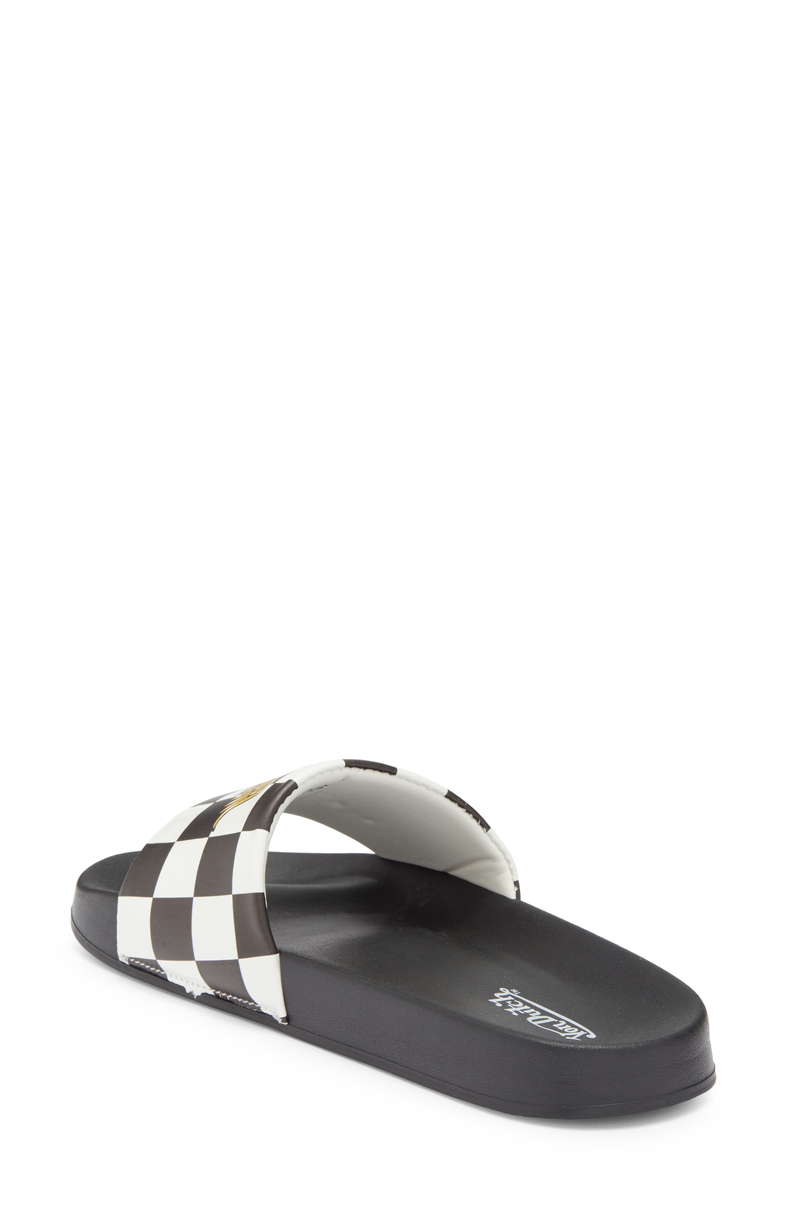 Von Dutch Domino Slide Sandal, Alternate, color, Black/ White