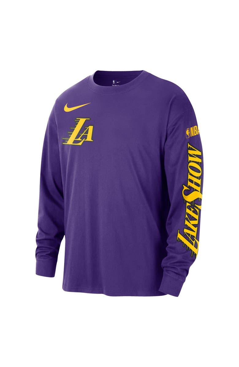 Nike Men's Nike Purple Los Angeles Lakers 2024/25 City Edition Courtside Max90 Heavyweight Long Sleeve T-Shirt, Alternate, color, 