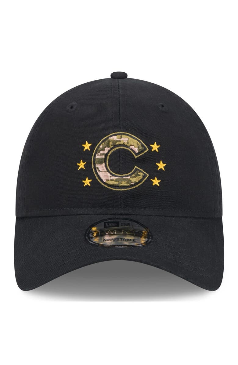 New Era Men's New Era Black Chicago Cubs 2024 Armed Forces Day 9TWENTY Adjustable Hat, Alternate, color, Black