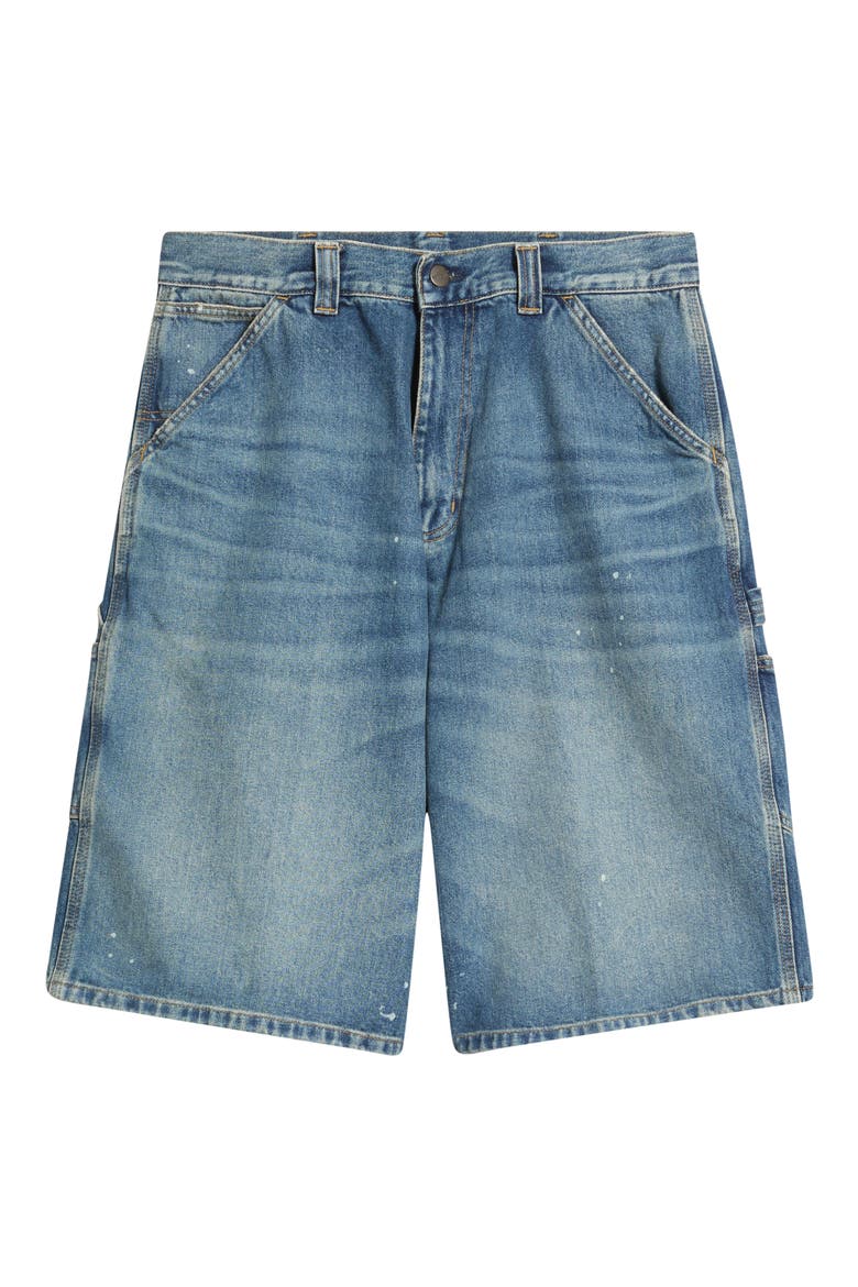 OG Single Knee Shorts, Main, color, BLUE (DESTROY WASH, SPLATTER)