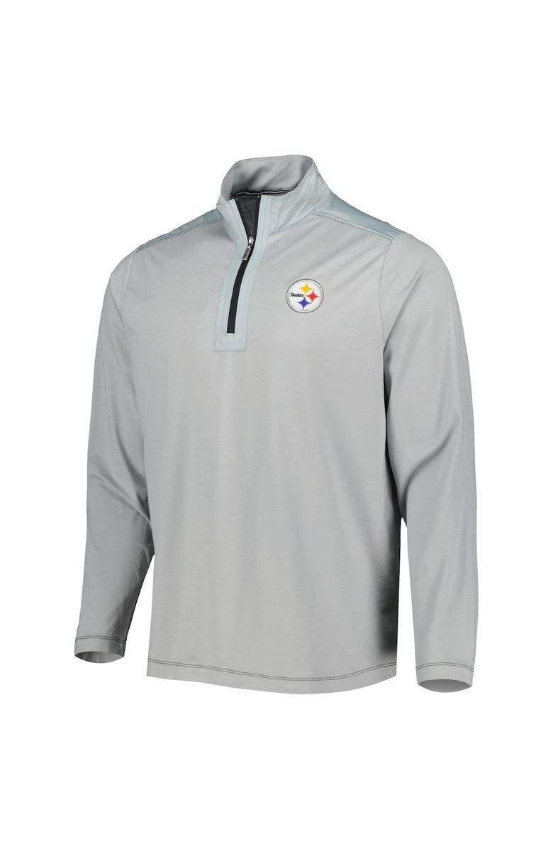 Tommy Bahama Men's Tommy Bahama Gray Pittsburgh Steelers On Deck IslandZone Half-Zip Jacket, Alternate, color,
