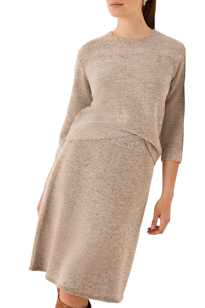 Tweed Stitch Crewneck Sweater, Alternate, color, NEUTRAL MIX