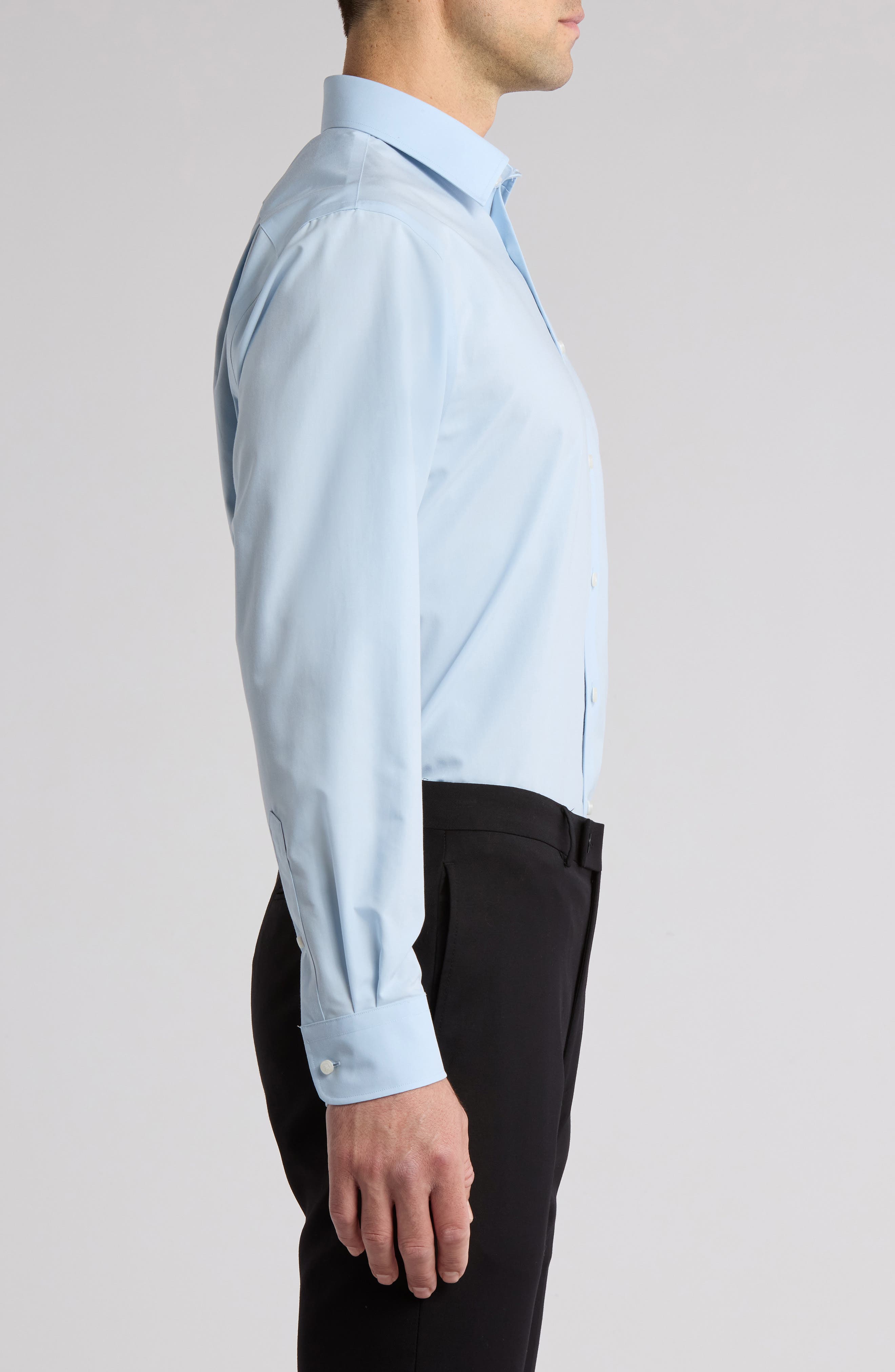 Мужские Nordstrom Non-Iron Traditional Fit Solid Cotton Dress Shirt — фото 4