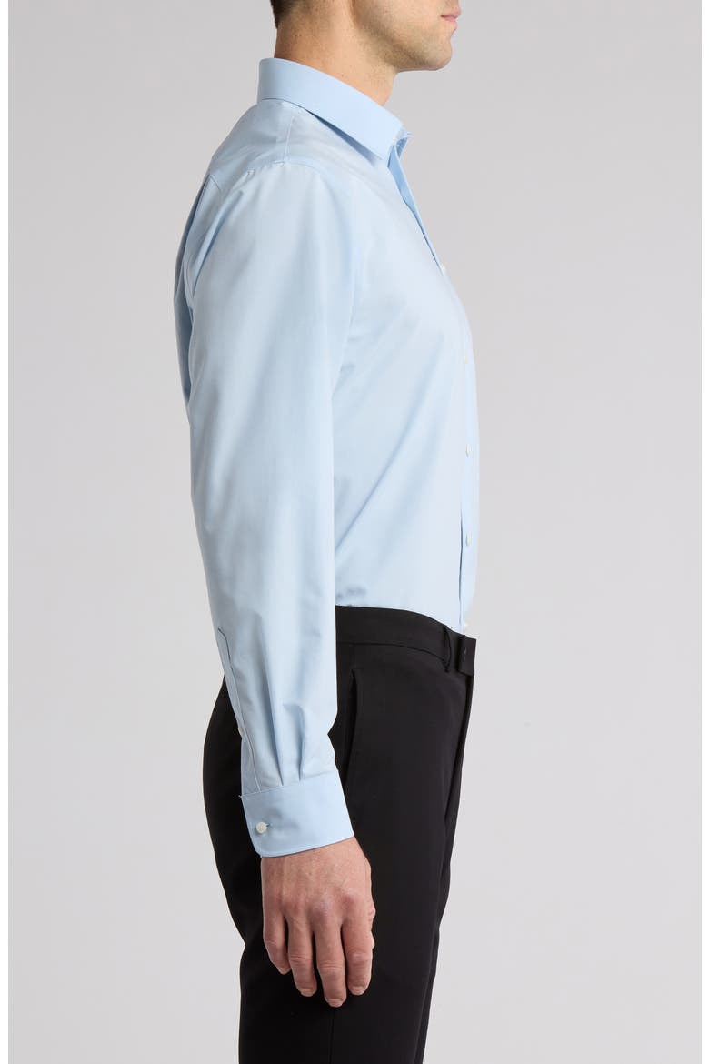 Non-Iron Traditional Fit Solid Cotton Dress Shirt, Alternate, color, BLUE SKYWAY