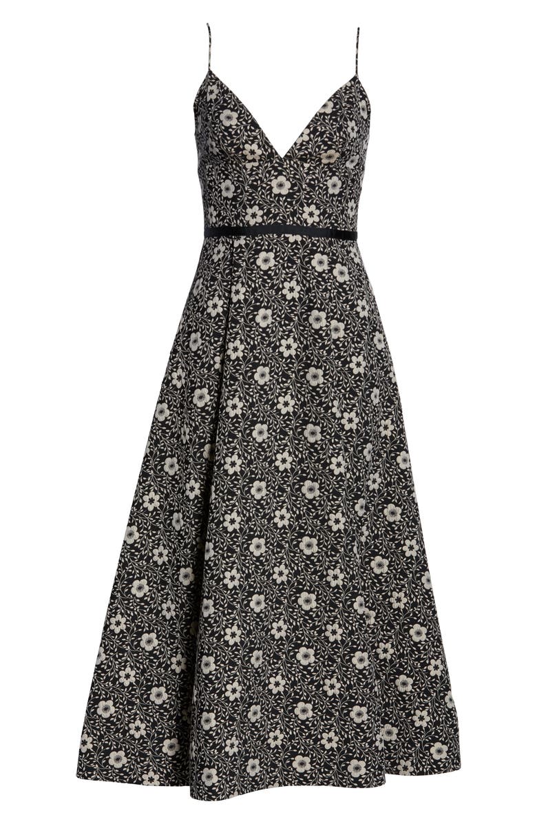 ML Monique Lhuillier Floral Jacquard Evening Dress, Alternate, color, 