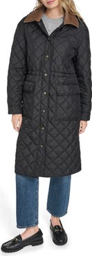 Levi's Diamond Quilted Hooded Long Coat