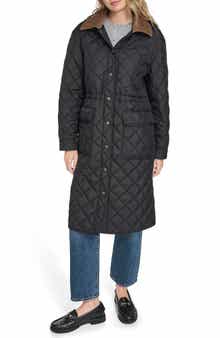 Levi's Diamond Quilted Hooded Long Coat