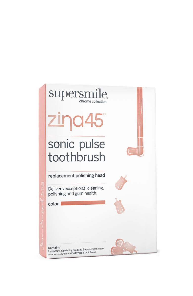 Supersmile Zina45 Sonic Pulse Toothbrush Replacement Polishing Head, Alternate, color, Chrome Rose