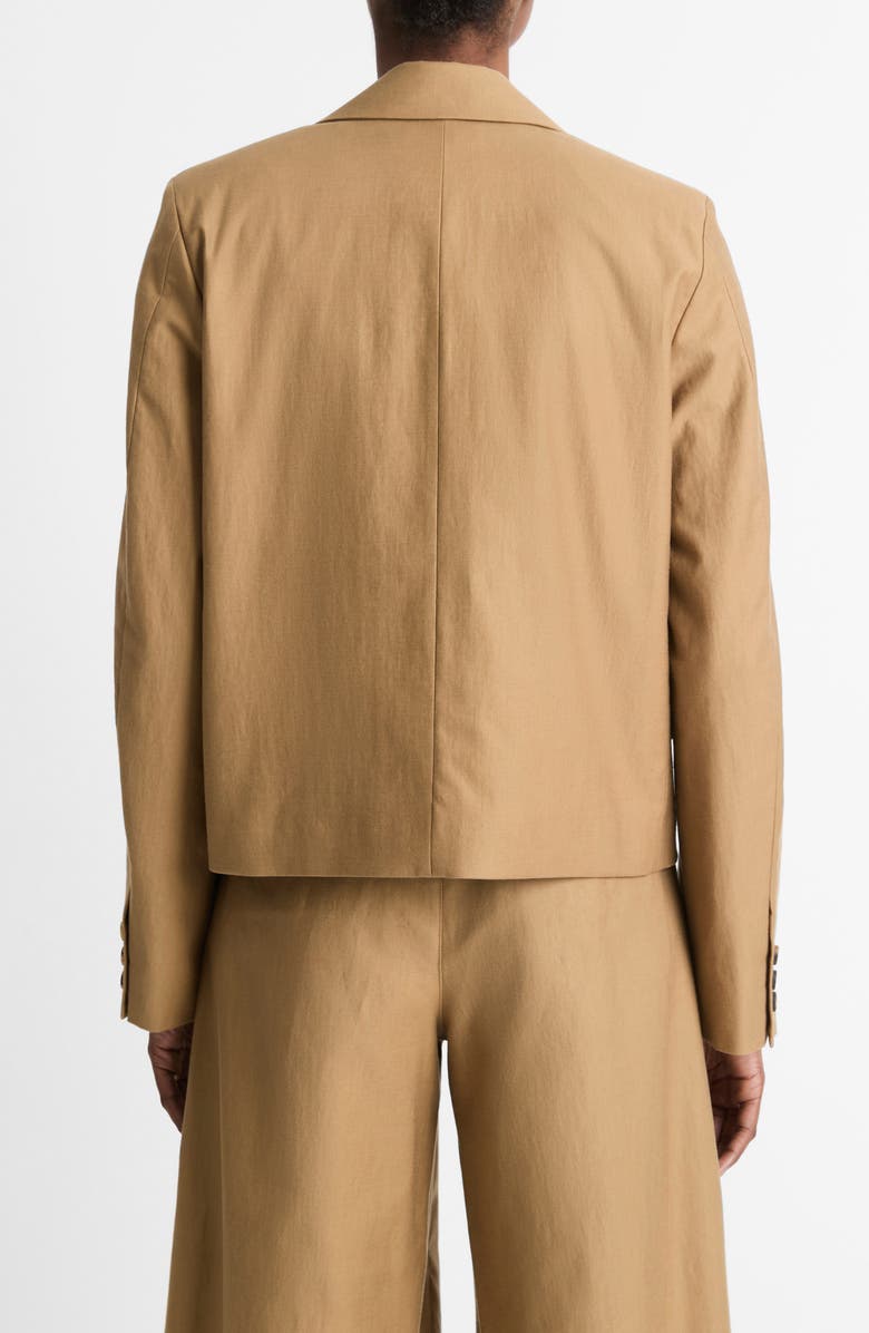 Vince Cotton & Wool Twill Crop Blazer, Alternate, color, Light Oak Wood