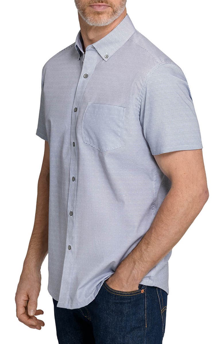 W.R.K Square Reworked Short Sleeve Button-Down Shirt, Alternate, color, Grey