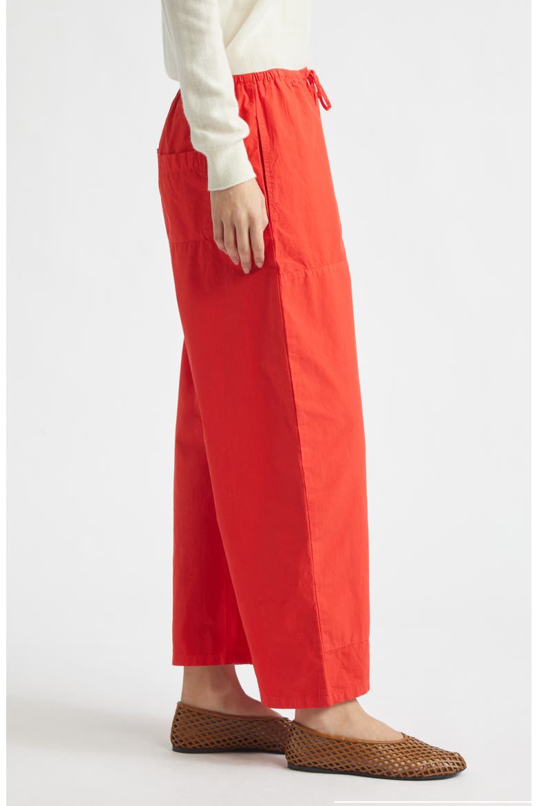 Kyoto Cotton Drawstring Utility Crop Pants, Alternate, color, CERISE