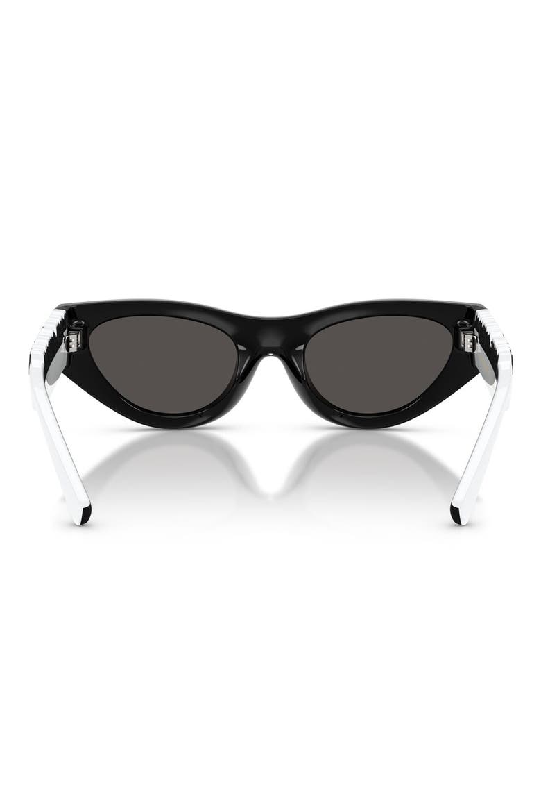 Kids' 47mm Small Cat Eye Sunglasses, Alternate, color, WHITE/ BLACK / DARK GREY