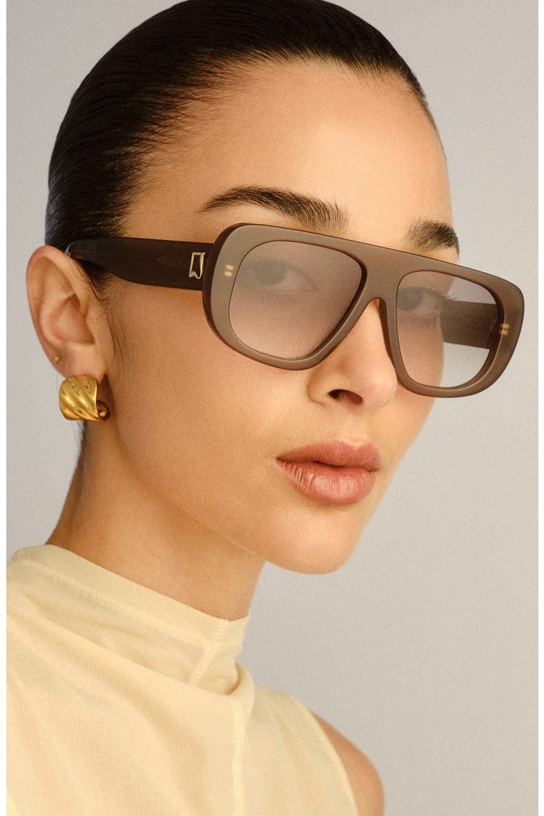 The Dionne 55mm Aviator Sunglasses, Alternate, color, MUSHROOM
