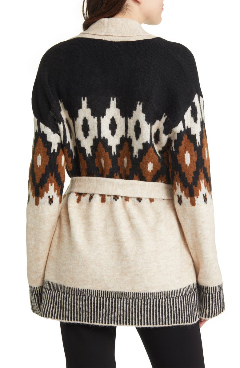 Monrow Shawl Collar Tie Waist Cardigan, Alternate, color, 