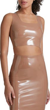 Commando Patent Faux Leather Crop Top