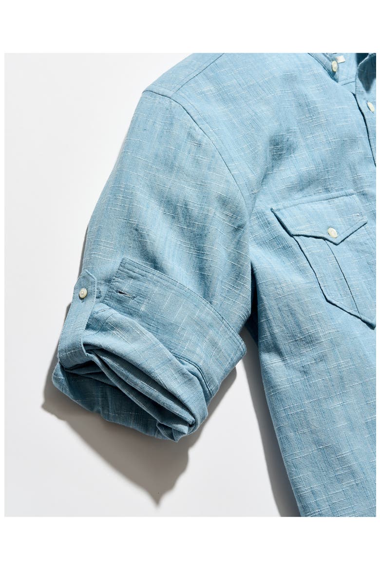 Scout Slub Cotton Button-Up Shirt, Alternate, color, STEEL BLUE