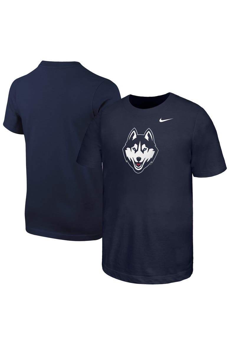 Youth Nike Navy UConn Huskies Logo T-Shirt, Main, color, Navy