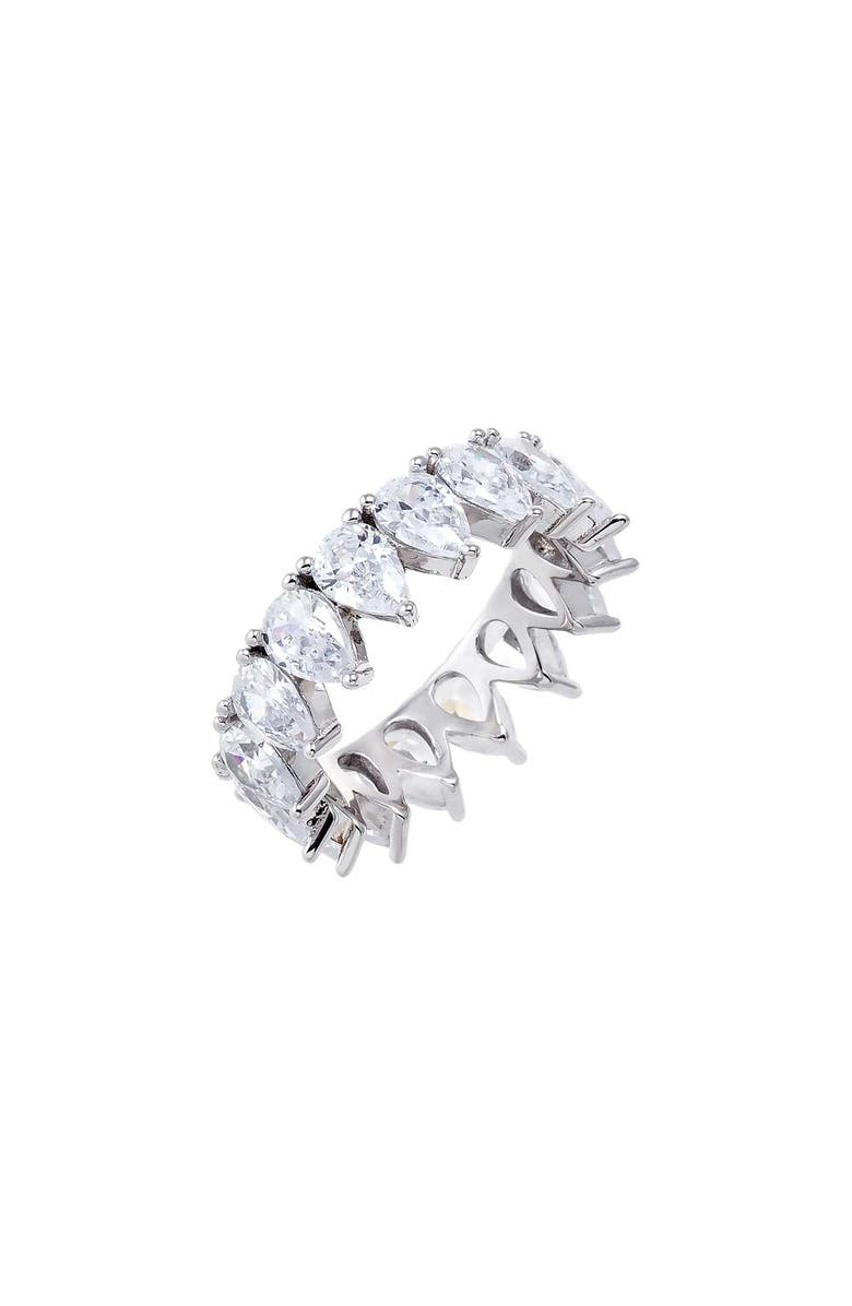 BY ADINA EDEN CZ Multi Pear Eternity Ring, Main, color, Silver