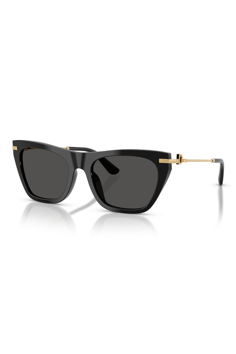55mm Square Sunglasses, Alternate, color, BLACK / DARK GREY