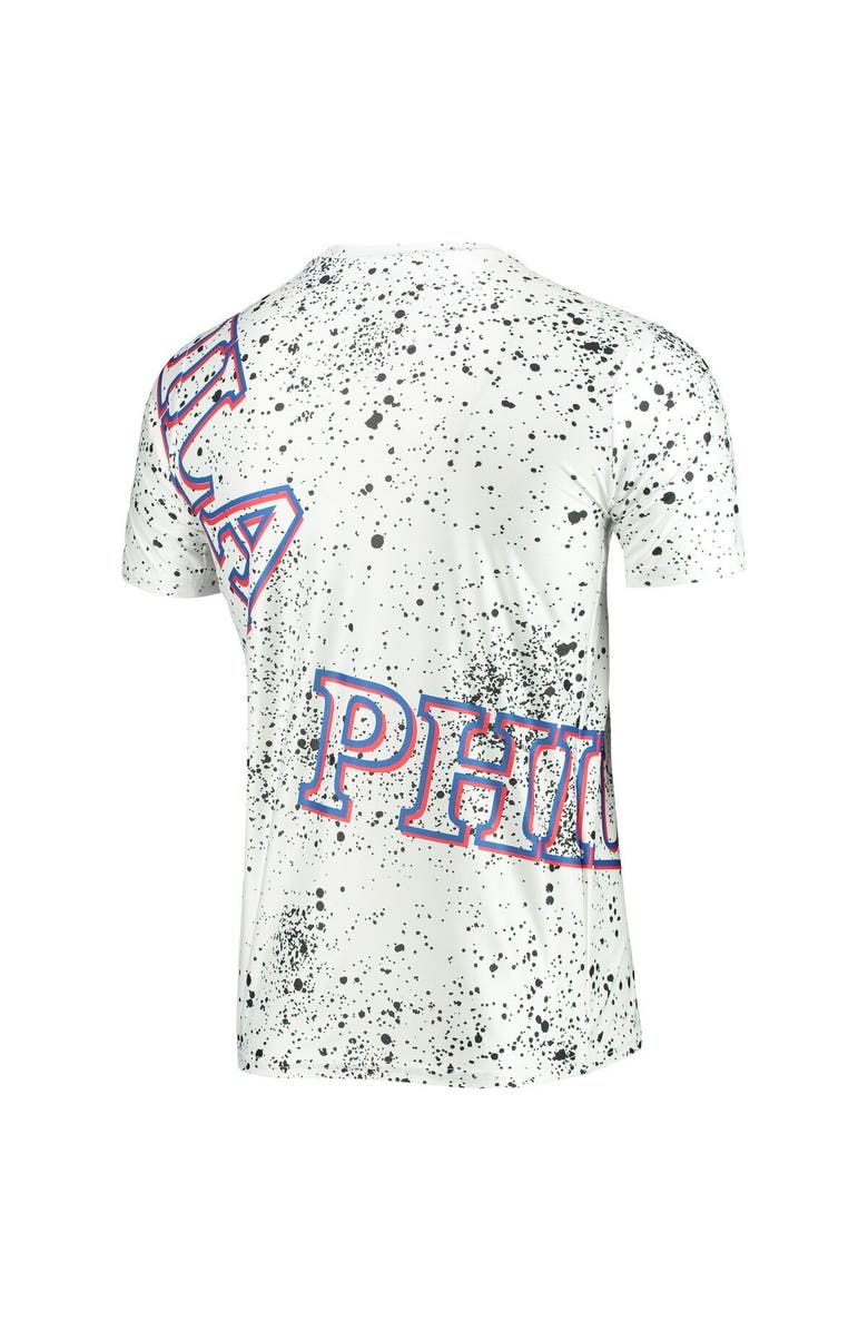 FISLL Men's FISLL White Philadelphia 76ers Gold Foil Splatter Print T-Shirt, Alternate, color, White