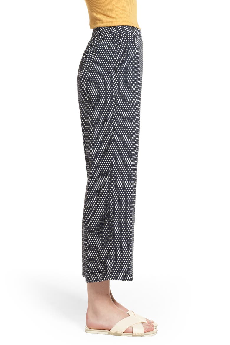 Crop Wide Leg Pants, Alternate, color, NAVY BLUE PAINTERLY DOT