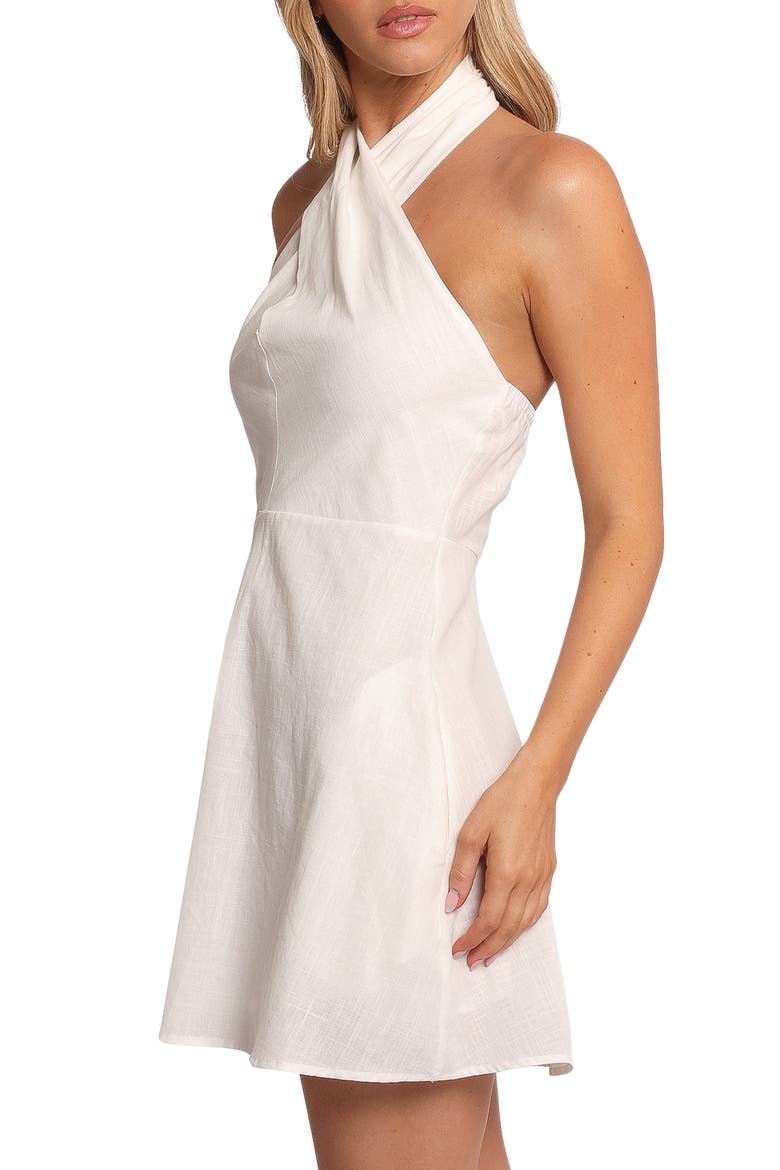 Betsy Cotton Halter Minidress, Alternate, color, WHITE