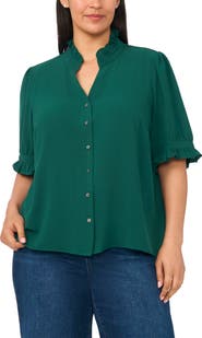 CeCe Ruffle Neck Top