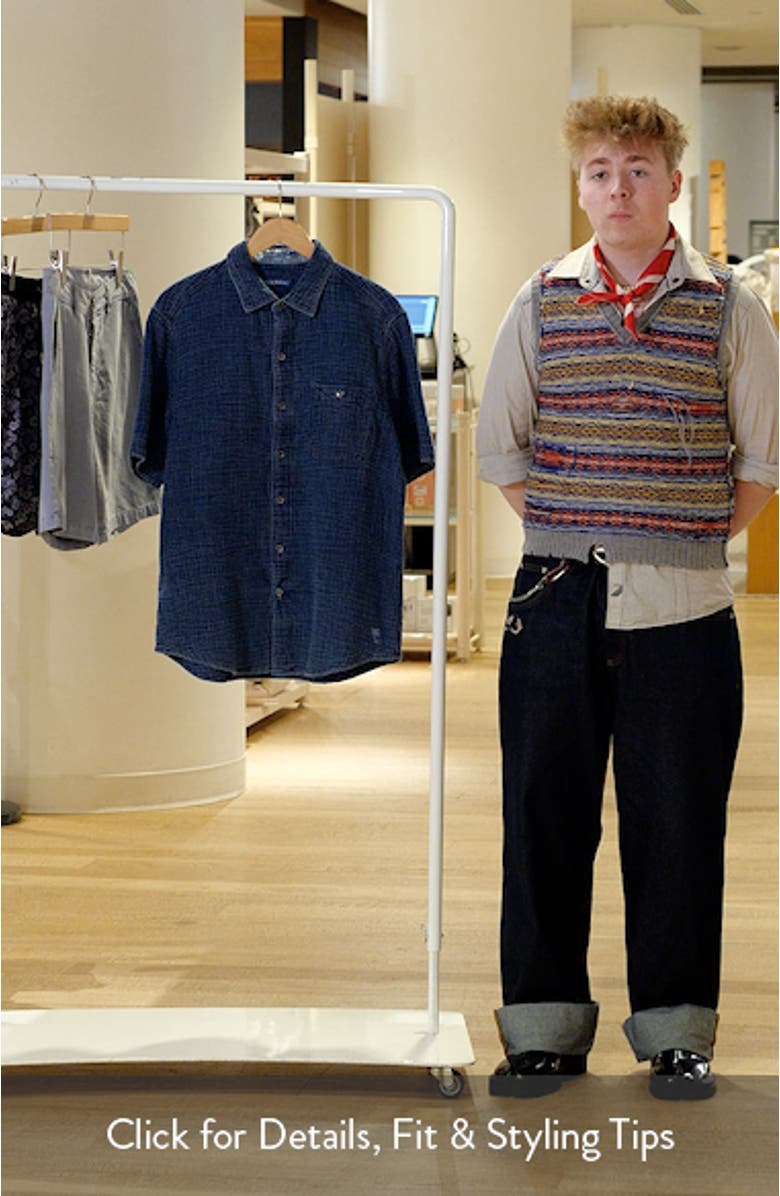 Beachside Cruiser Crinkled Short Sleeve Cotton Button-Up Shirt, sales video thumbnail