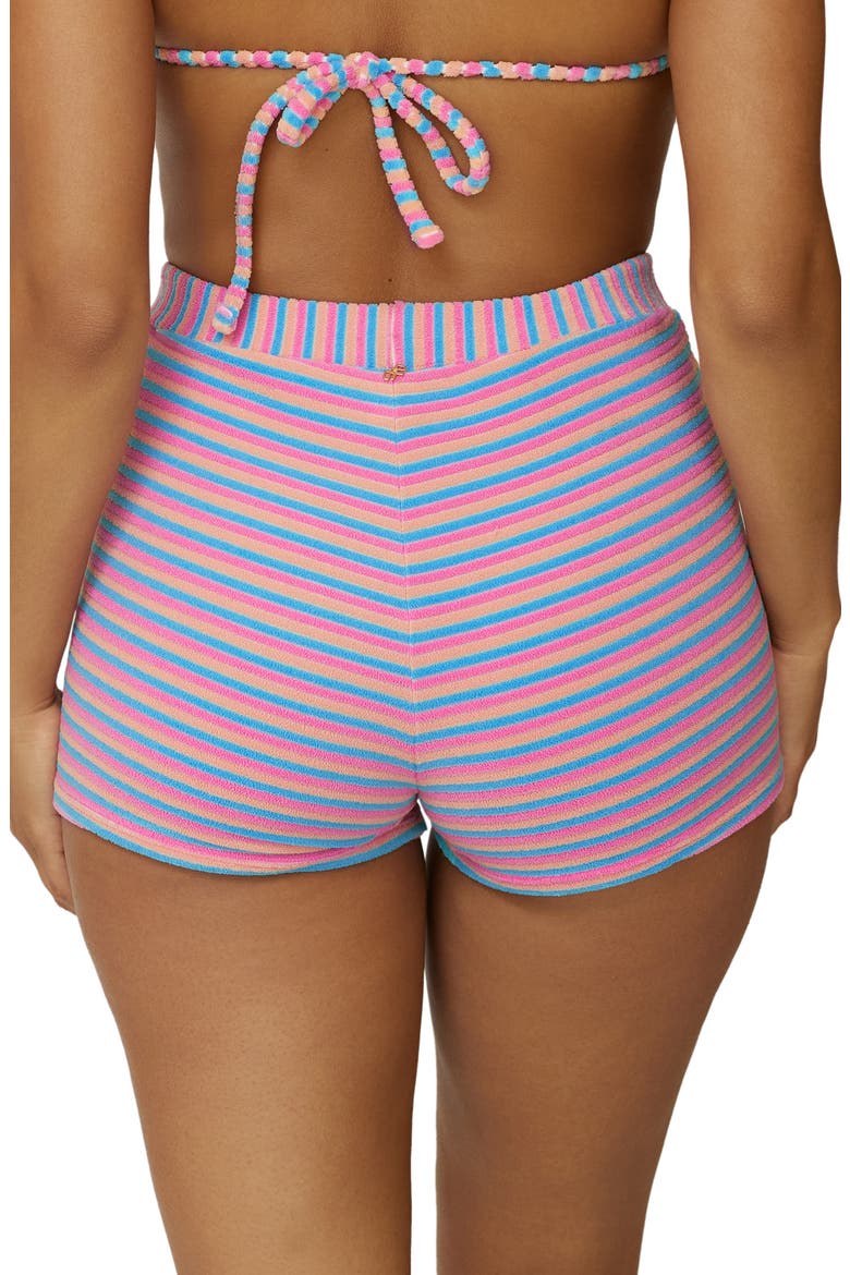 Ella Stripe Terry Cover-Up Shorts, Alternate, color, SHERBERT