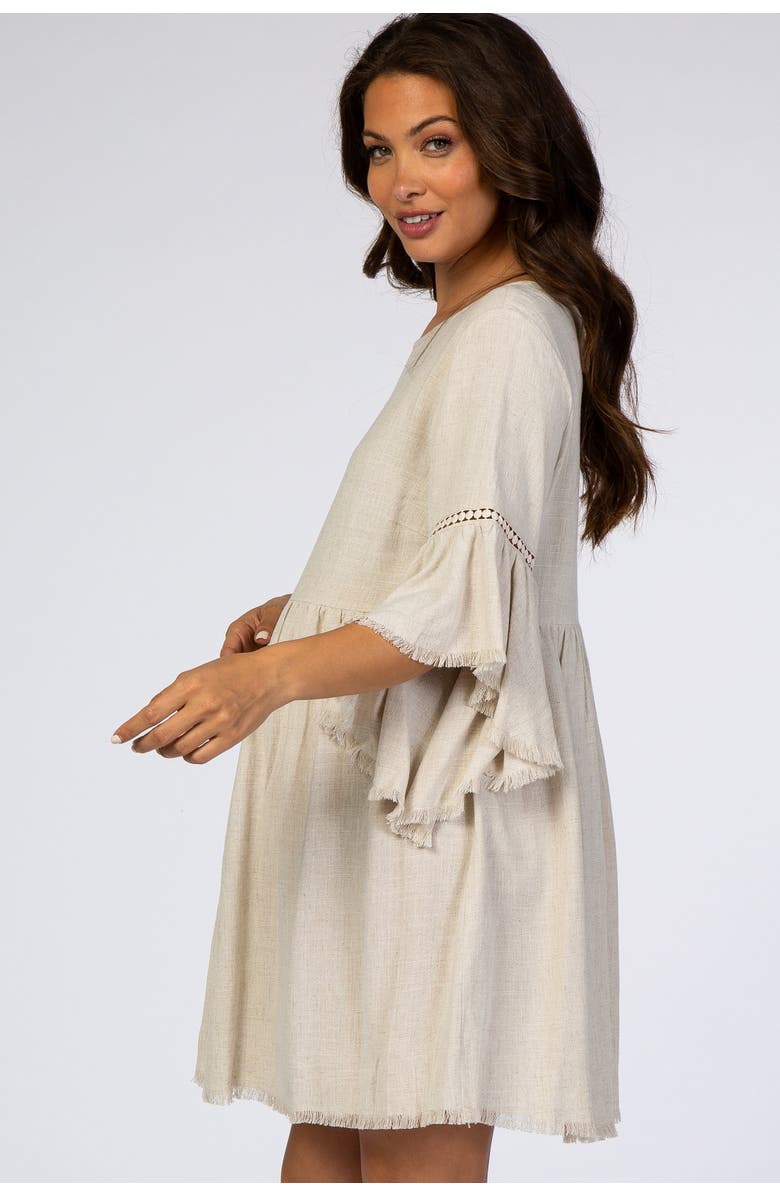 PinkBlush Raw Edge Bell Sleeve Babydoll Dress, Alternate, color, Cream