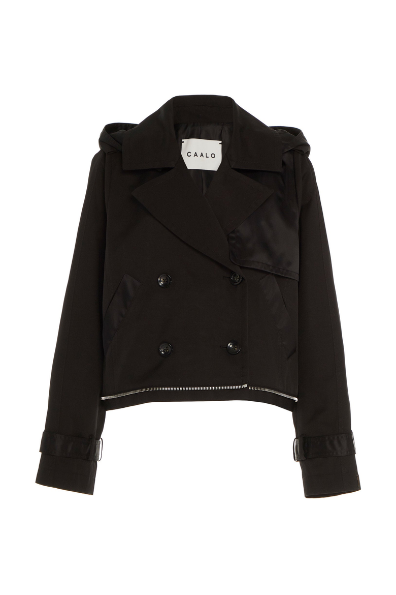 Water-Resistant Convertible Trench Coat, Alternate, color, Black