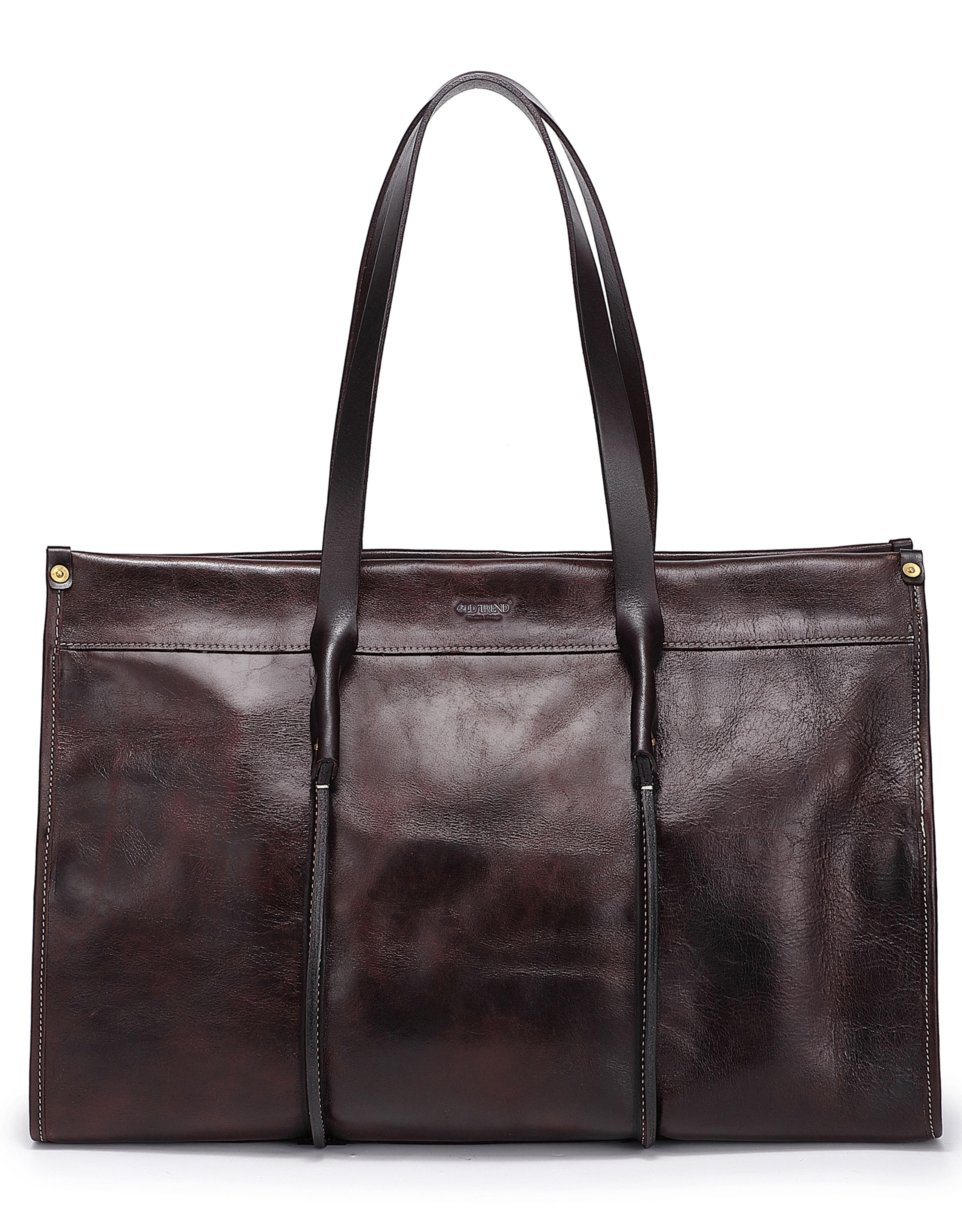 Fern Genuine Leather Spacious Heritage Weekender, Main, color, Brown