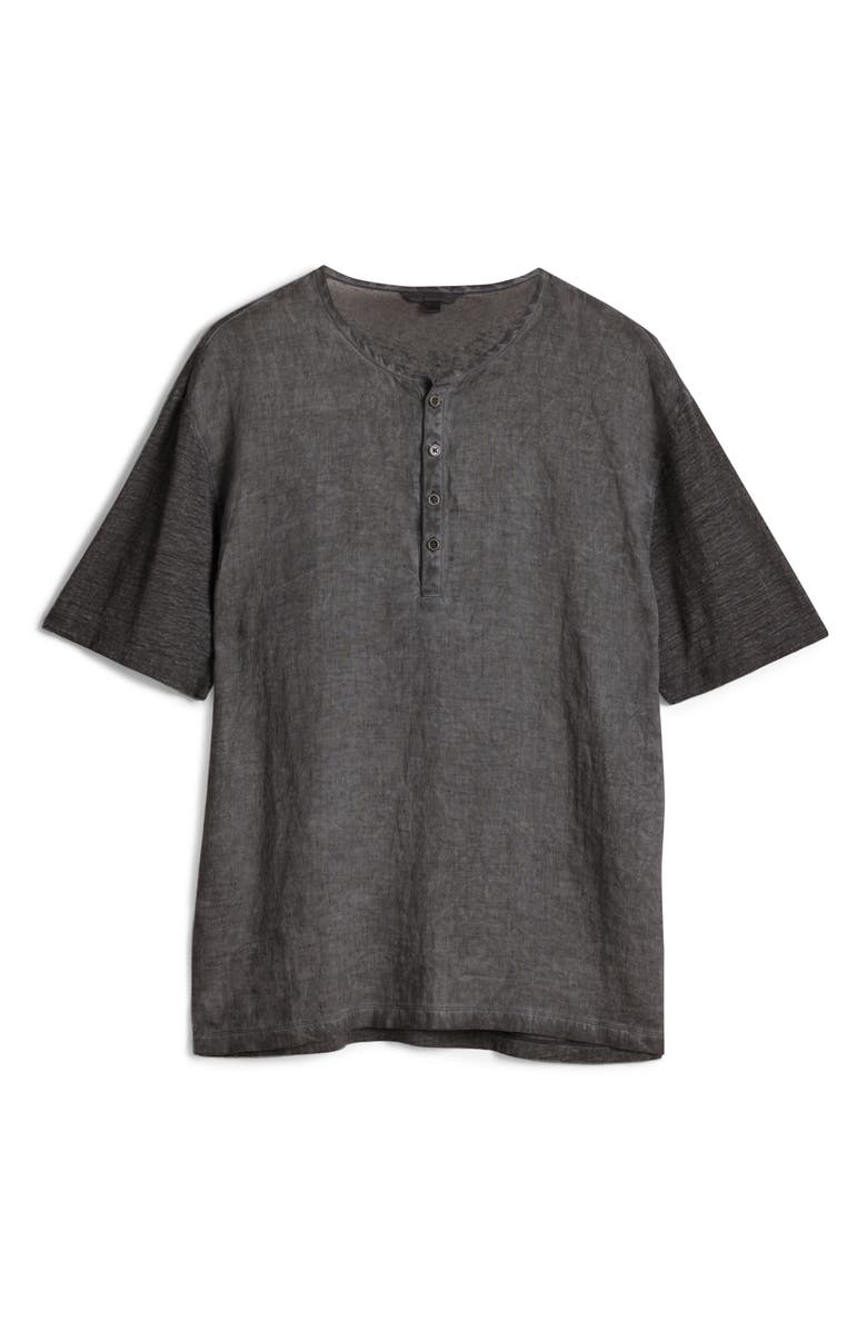 John Varvatos Dyer Regular Fit Linen Henley Shirt, Alternate, color,