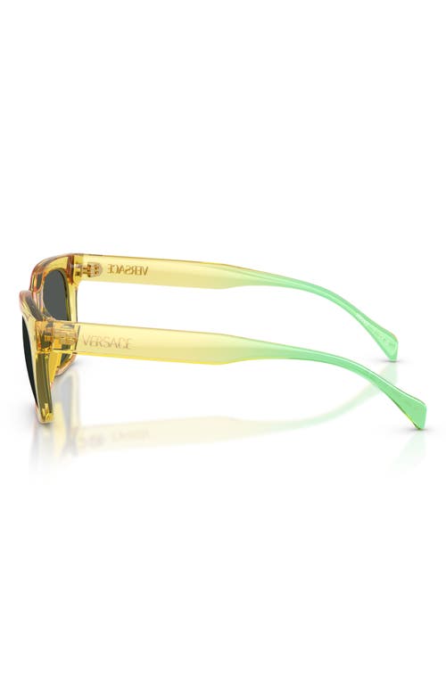 Versace 47mm Small Square Sunglasses In Yellow/orange/dark Grey