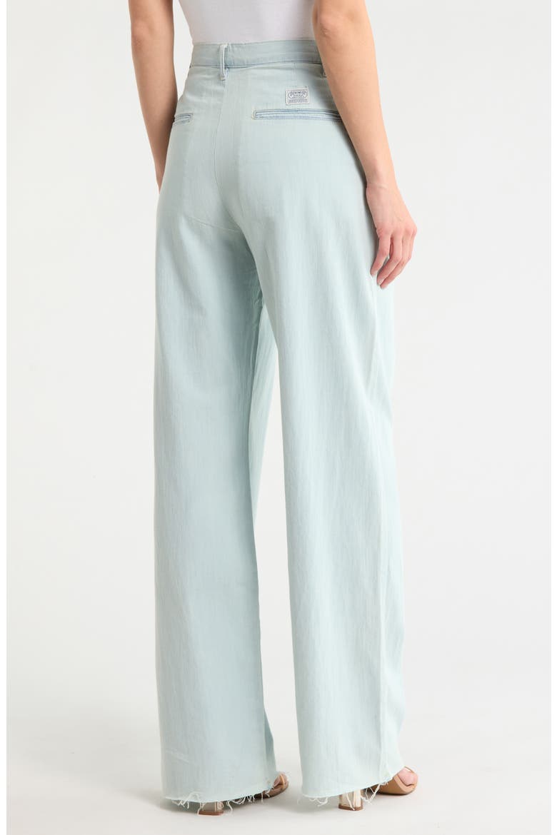 Blaire Double Pleated Raw Hem Wide Leg Pants, Alternate, color, SUNFADED BLUE