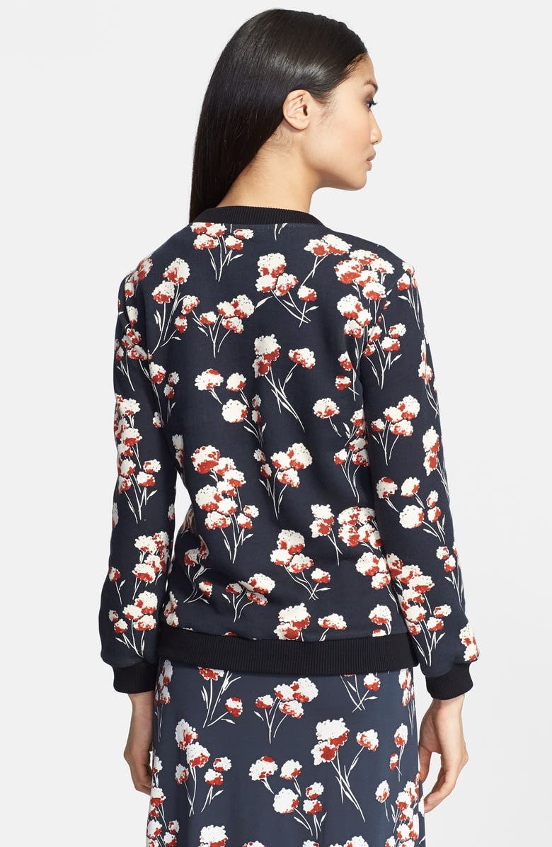 Tory Burch 'Ronnie' Print Terry Cotton Pullover, Alternate, color, 