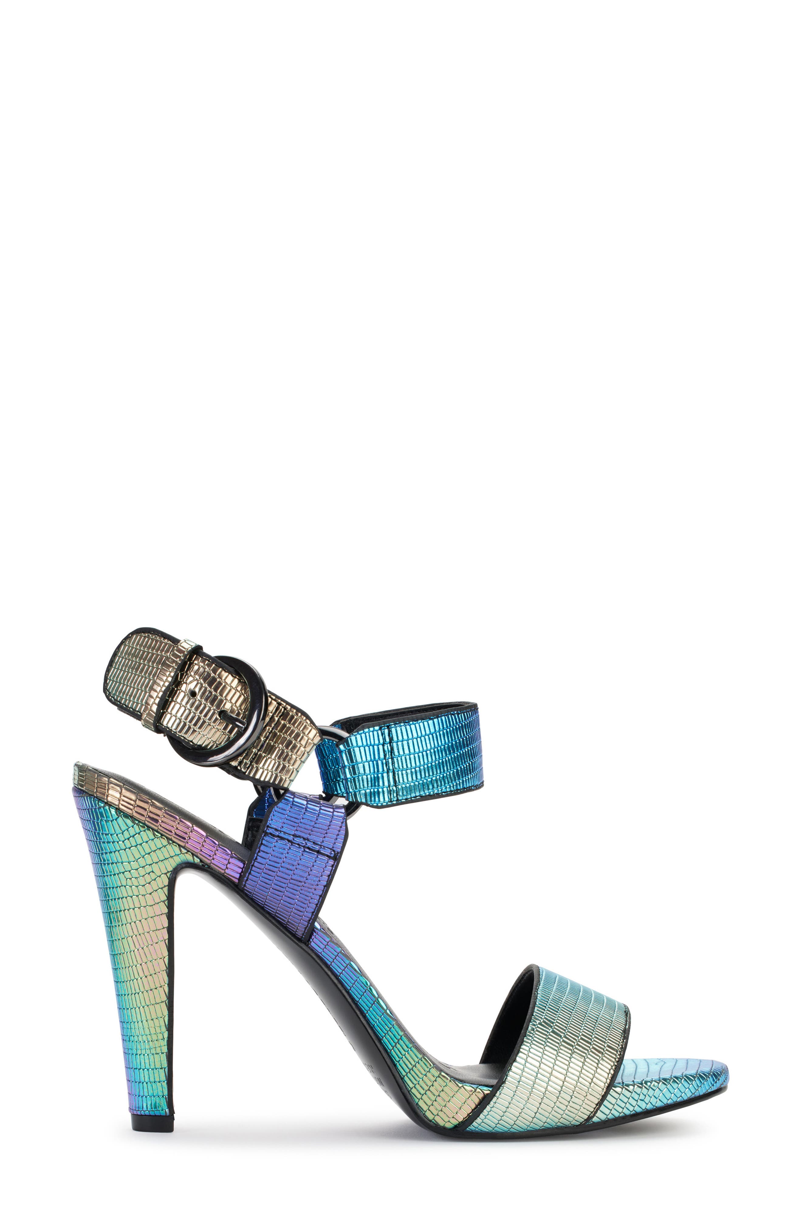KARL LAGERFELD PARIS Cieone Ankle Strap Sandal, Alternate, color, Iridescent Multi