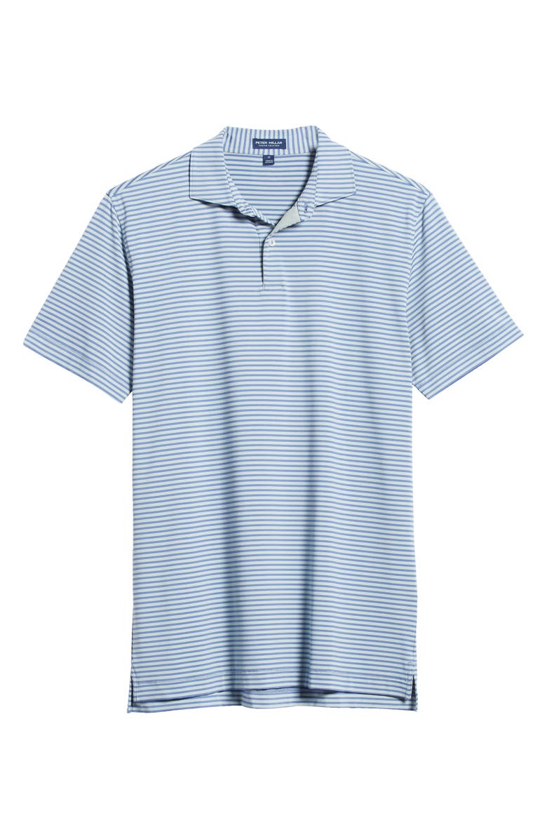 Peter Millar Sawyer Stripe Performance Golf Polo, Alternate, color, Blue Pearl