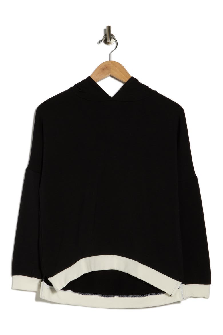 High-Low Hoodie, Alternate, color, BLACK