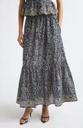 Ulla Johnson Olina Print Tiered Cotton Maxi Skirt