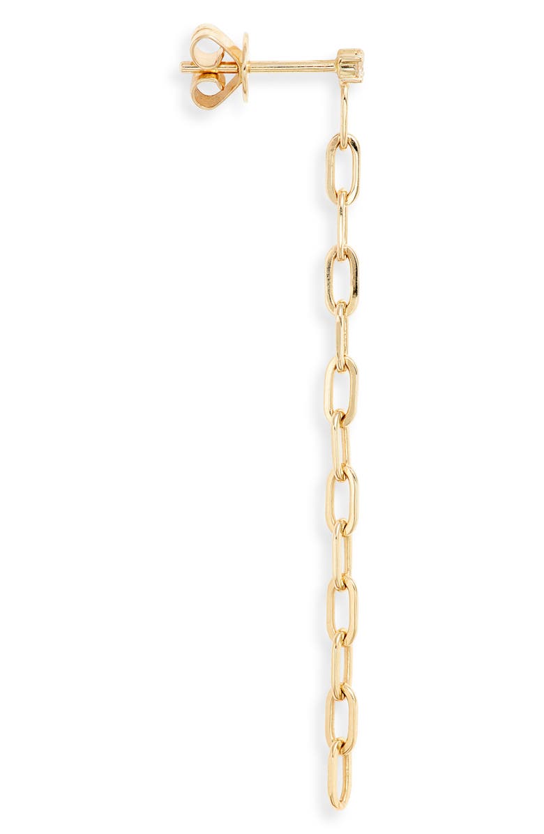 EF Collection Diamond Chain Link Drop Earrings, Alternate, color, Yellow Gold