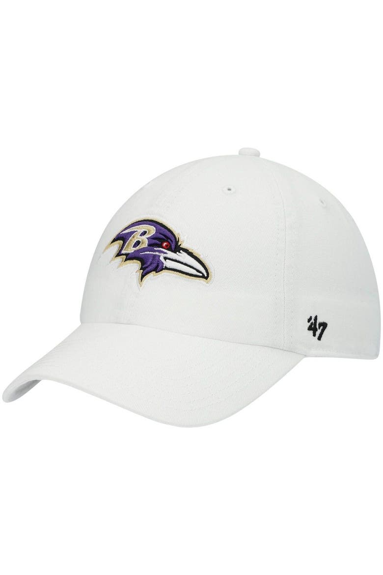 Men's '47 White Baltimore Ravens Clean Up Adjustable Hat, Main, color, White