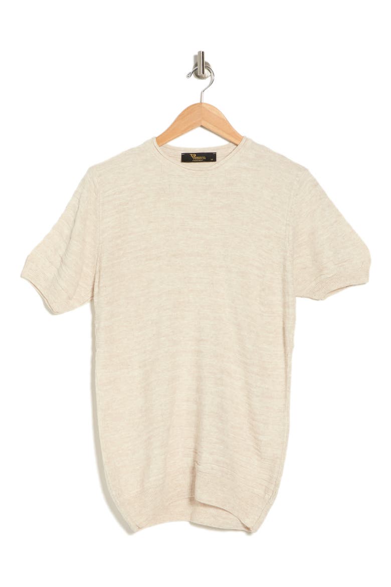 Textured Knit Crewneck T-Shirt, Alternate, color, TAN
